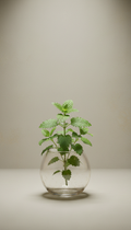 Petite Lemon Balm in Glass Vessel